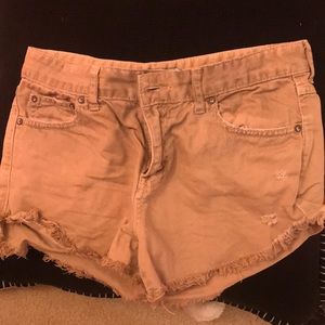 Free People Light brown / tan jean shorts